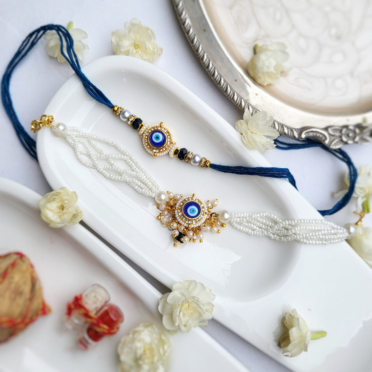 Evil Eye with Pearl Bhai Rakhi