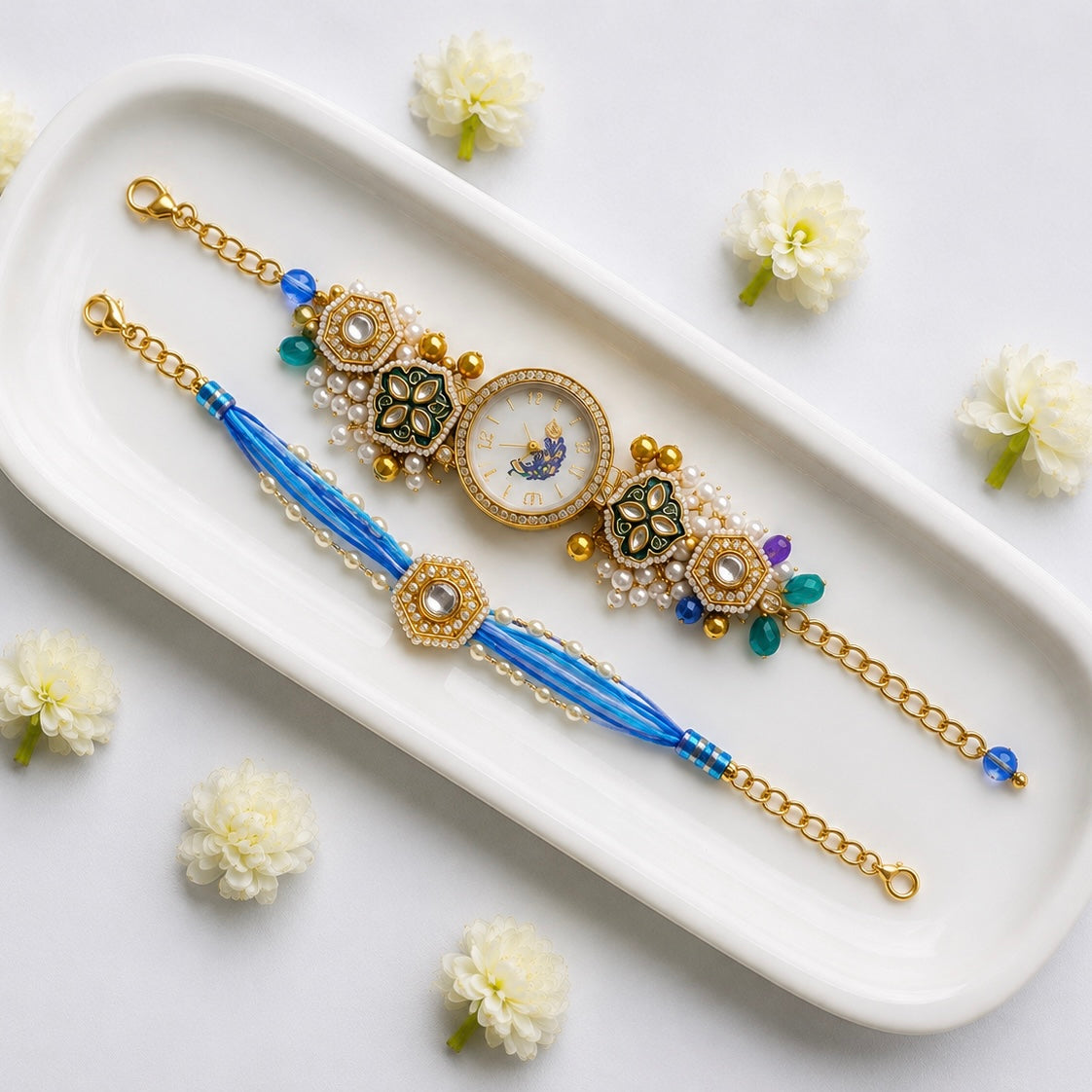 Meenakari Watch Rakhi for Bhabhi
