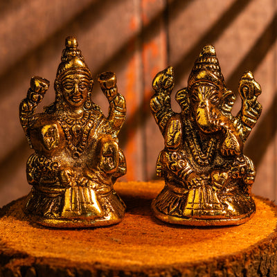 Lakshmi Ganesh metal Idol