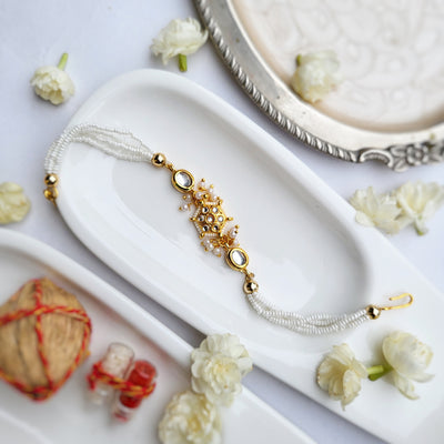 White Jadau Bhabhi Rakhi