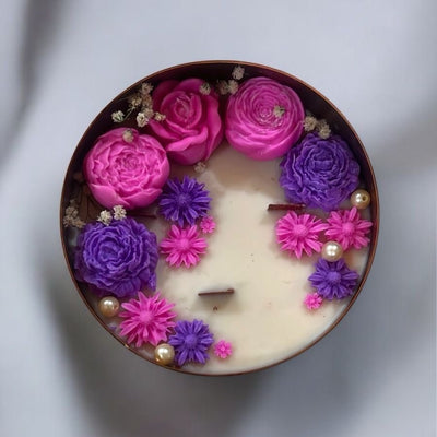 ‘Centre table’ Floral Candle  perfect for festive decor